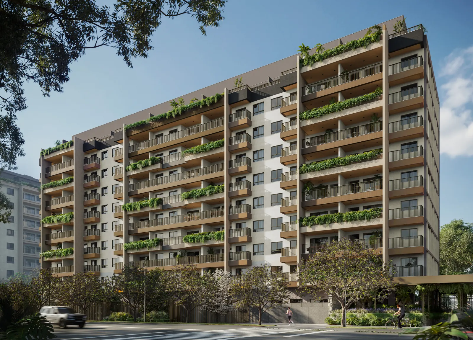Fachada da Torre 5 do Green View, vista de frente