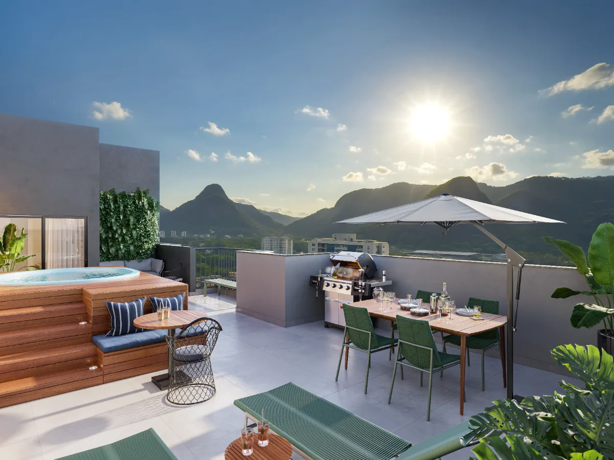 Terraço da cobertura com piscina