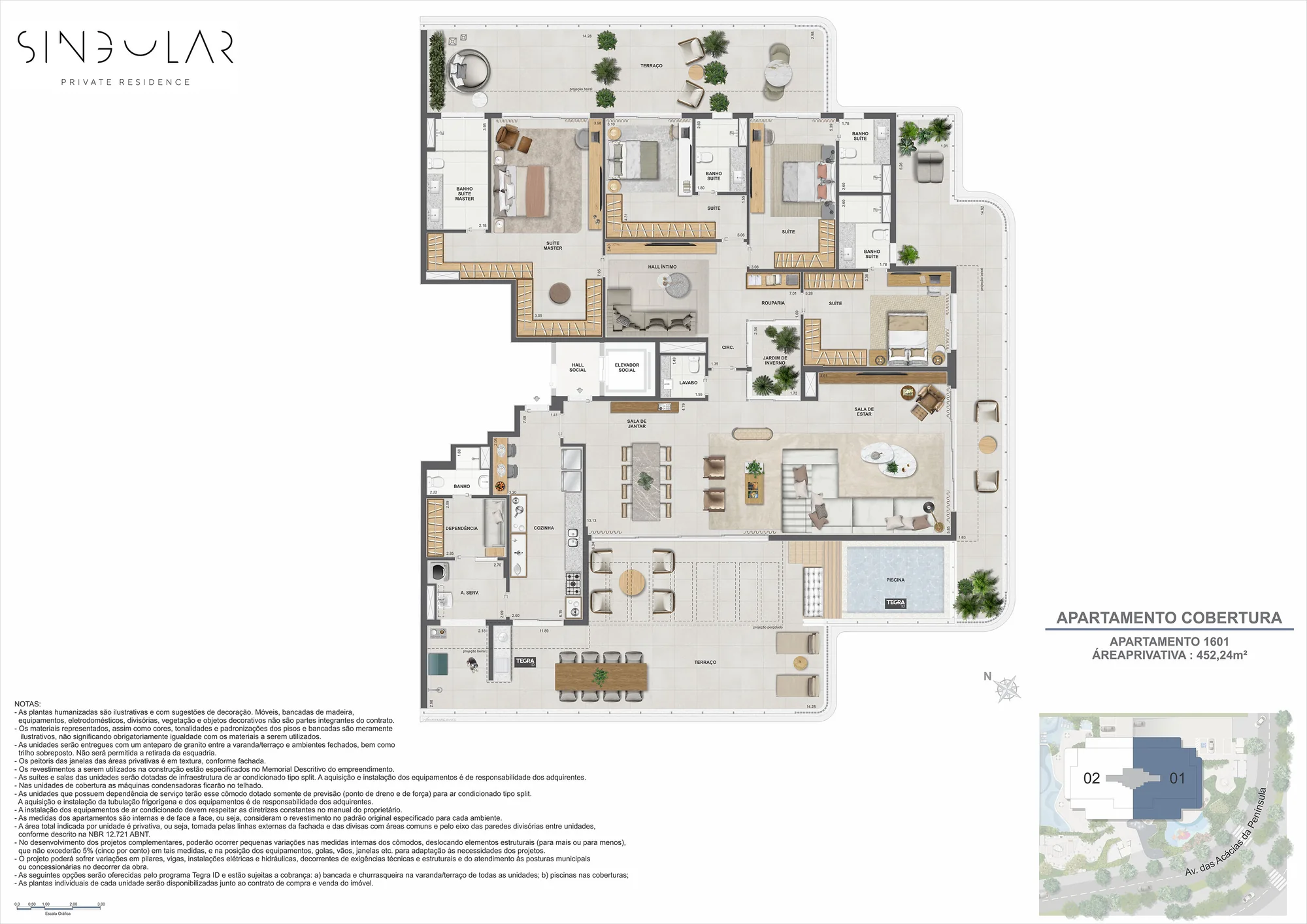 Planta humanizada: cobertura 1601 do Singular